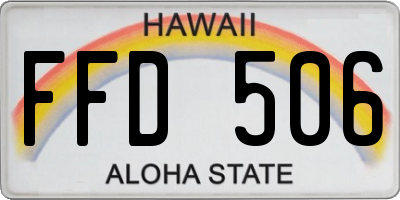 HI license plate FFD506