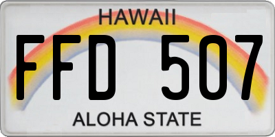 HI license plate FFD507