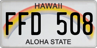HI license plate FFD508