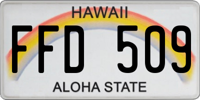 HI license plate FFD509