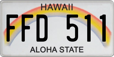 HI license plate FFD511