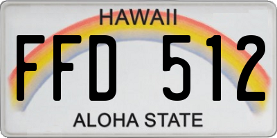 HI license plate FFD512