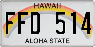 HI license plate FFD514