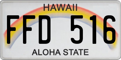 HI license plate FFD516