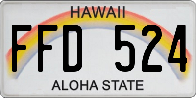 HI license plate FFD524