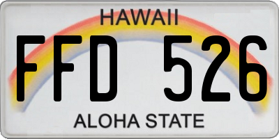 HI license plate FFD526