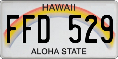 HI license plate FFD529