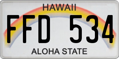 HI license plate FFD534