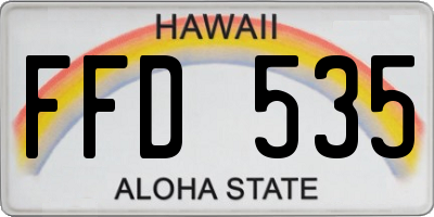 HI license plate FFD535