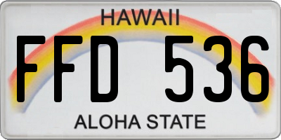 HI license plate FFD536