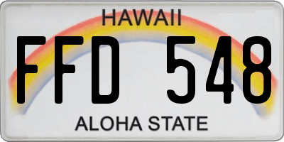 HI license plate FFD548