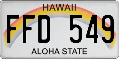 HI license plate FFD549