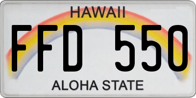 HI license plate FFD550