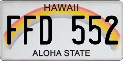 HI license plate FFD552