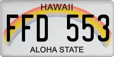 HI license plate FFD553