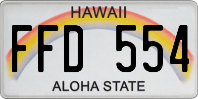 HI license plate FFD554