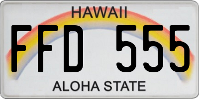 HI license plate FFD555