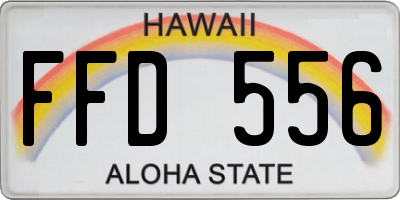 HI license plate FFD556