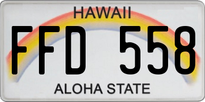 HI license plate FFD558