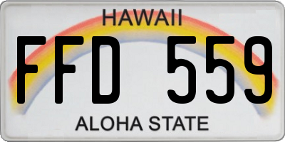 HI license plate FFD559