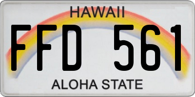 HI license plate FFD561