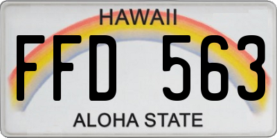 HI license plate FFD563