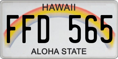HI license plate FFD565