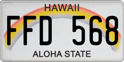 HI license plate FFD568