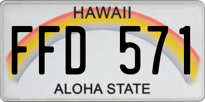 HI license plate FFD571