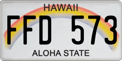 HI license plate FFD573