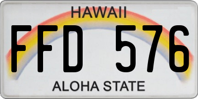 HI license plate FFD576