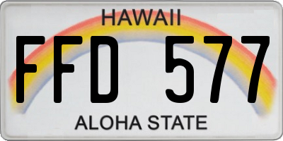 HI license plate FFD577