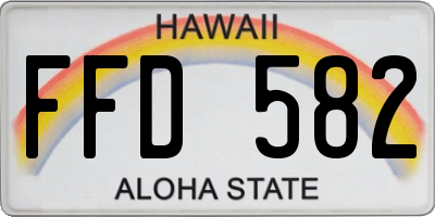 HI license plate FFD582