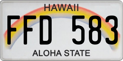 HI license plate FFD583