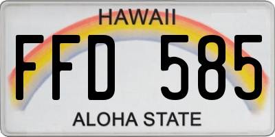 HI license plate FFD585