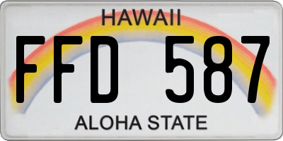 HI license plate FFD587