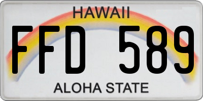 HI license plate FFD589