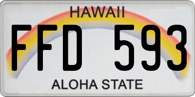 HI license plate FFD593