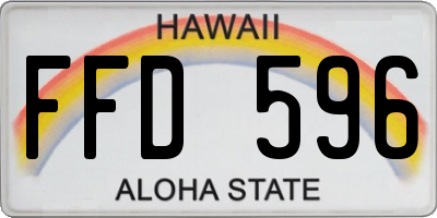 HI license plate FFD596