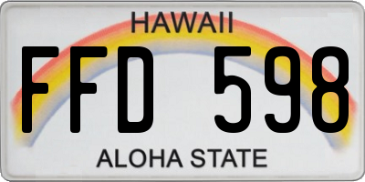 HI license plate FFD598