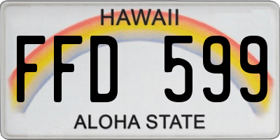 HI license plate FFD599