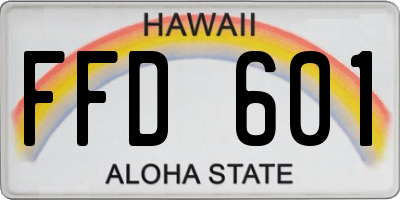 HI license plate FFD601