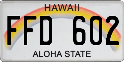 HI license plate FFD602