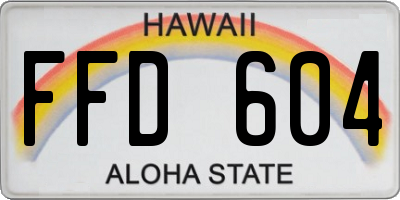 HI license plate FFD604