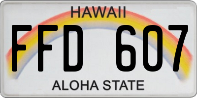 HI license plate FFD607
