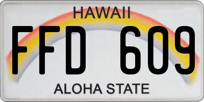 HI license plate FFD609