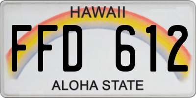 HI license plate FFD612