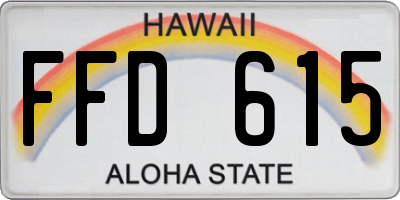 HI license plate FFD615