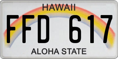 HI license plate FFD617