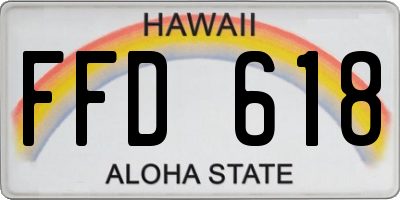 HI license plate FFD618
